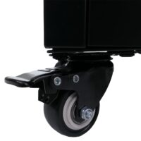 Abschließbarer Aktenschrank aus Metall schwarz mit Rollen