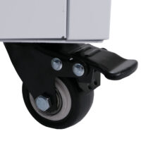 Abschließbarer Aktenschrank aus Metall weiß mit Rollen und Schubladen