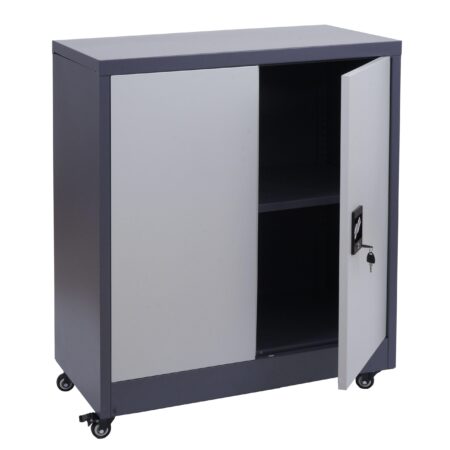 Abschließbarer Aktenschrank aus Stahl mit Rollen 98x80x40 cm