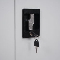 Abschließbarer Aktenschrank aus Stahl mit Rollen 98x80x40 cm