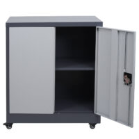 Abschließbarer Aktenschrank aus Stahl mit Rollen 98x80x40 cm