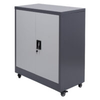 Abschließbarer Aktenschrank aus Stahl mit Rollen 98x80x40 cm