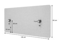 Akustik Tischtrennwand braun 60x120 cm Büro Sichtschutz und Pinnwand