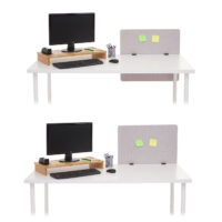 Akustik Tischtrennwand grau 65x60 cm Büro Sichtschutz Pinnwand