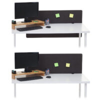 Akustik Tischtrennwand Stoff braun-grau 60x120 cm Büro Sichtschutz