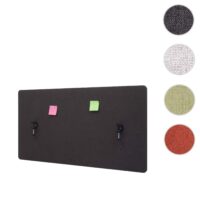 Akustik Tischtrennwand Stoff braun-grau 60x120 cm Büro Sichtschutz