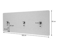 Akustik Tischtrennwand Stoff braun-grau 60x160 cm Schallschutz Büro