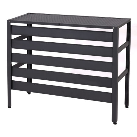 Alu Abdeckung grau für Klimaanlage und Wärmepumpe 73x90x38 cm