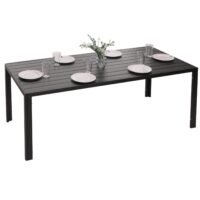 Wetterfester Alu-Esstisch für Garten/Balkon 180x80cm anthrazit