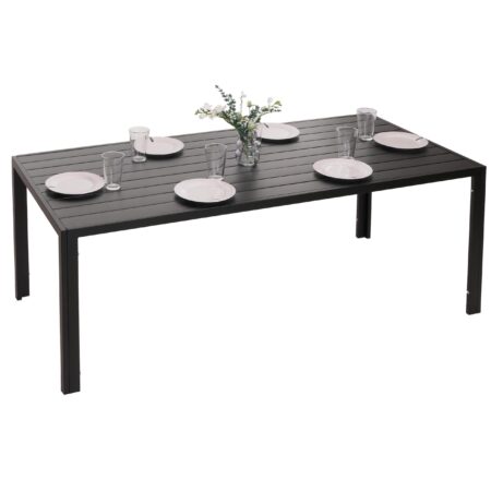Wetterfester Alu-Esstisch für Garten/Balkon 180x80cm anthrazit