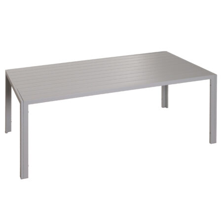 Alu Gartentisch wetterfest 180x80cm Balkontisch hellgrau
