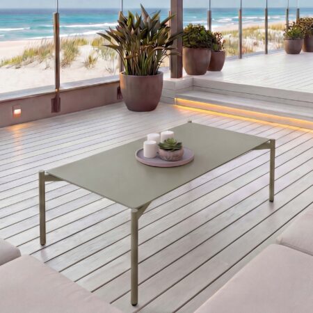 Aluminium Gartentisch Outdoor Loungetisch 105x65cm hellgrün