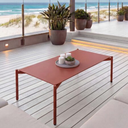 Aluminium Gartentisch Loungetisch Kaffeetisch 105x65cm terrakotta