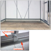 ALU Gewächshaus + Fundament 4.75m²/7,6m³