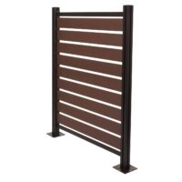 Alu Mülltonnenverkleidung Holzoptik erweiterbar 130x110cm braun