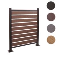 Alu Mülltonnenverkleidung Holzoptik erweiterbar 130x110cm braun