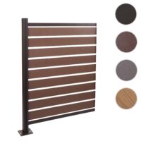 Alu Mülltonnenzaun Erweiterung Holzoptik 130x100cm braun