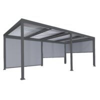 Alu Pergola Lamellen Sandy mit 3 Seitenwänden 3x6m anthrazit