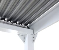 Alu Pergola Lamellen Sandy mit Lamellen und 3 Seitenwänden 3x3