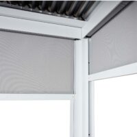 Alu Pergola Lamellen Sandy mit 2 Seitenwänden und Lamellen 3x3