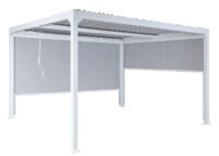 Alu Pergola Lamellen Sandy mit 2 Seitenwänden und Lamellen 3x3