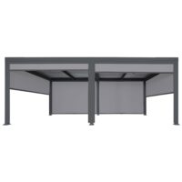 Alu Pergola Lamellen Sandy Lamellenpavillon mit 6 Seitenwänden 3x6m anthrazit