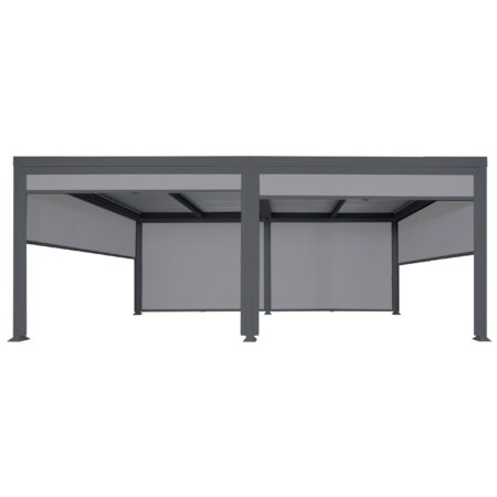 Alu Pergola Lamellen Sandy Lamellenpavillon mit 6 Seitenwänden 3x6m anthrazit