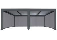 Alu Pergola Lamellen Sandy Lamellenpavillon mit 6 Seitenwänden 3x6m anthrazit