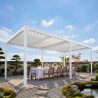 Alu Pergola Lamellen Sandy Terrassenüberdachung 3x6m weiss
