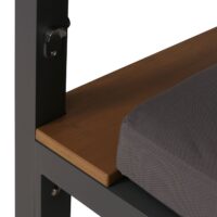 Aluminium Gartenliege XL mit 10cm Polster 200cm dunkelgrau