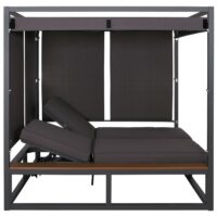 Aluminium Gartenliege XL mit 10cm Polster 200cm dunkelgrau