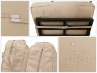 XL Aluminium Gartenliege mit 10cm Polster schwarz-creme