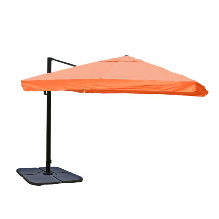 Ampelschirm drehbar mit Ständer Polyester 3x3m terracotta