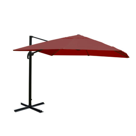 Ampelschirm drehbar ohne Ständer für Gastronomie 3x3m bordeaux