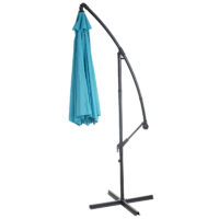 Ampelschirm neigbar Sonnenschutz mit Ständer 3m türkis-blau