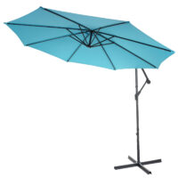 Ampelschirm neigbar Sonnenschutz mit Ständer 3m türkis-blau