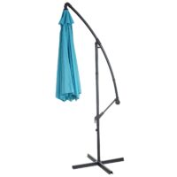 Ampelschirm neigbar Sonnenschutz ohne Ständer 3m türkis-blau