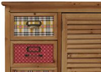 Apothekerkommode Schrank Schubladen Etikettenhalter Vintage Shabby Fensterladen 80x91x40cm natur