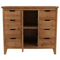 Apothekerkommode Schrank Staufächer Schubladen Vintage Fensterladenoptik 80x91x40cm natur