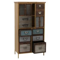 Apothekerkommode Highboard Schubladen Vintage Shabby-Look 136x73x35cm blau Metalloptik