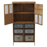 Apothekerkommode Highboard Schubladen Vintage Shabby-Look 136x73x35cm blau Metalloptik