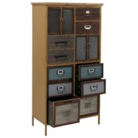 Apothekerkommode Highboard Schubladen Vintage Shabby-Look 136x73x35cm blau Metalloptik