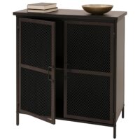 Apothekerkommode Highboard Schrank Staufächer Vintage Shabby-Look 94x80x35cm Metalloptik