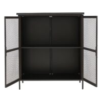 Apothekerkommode Highboard Schrank Staufächer Vintage Shabby-Look 94x80x35cm Metalloptik