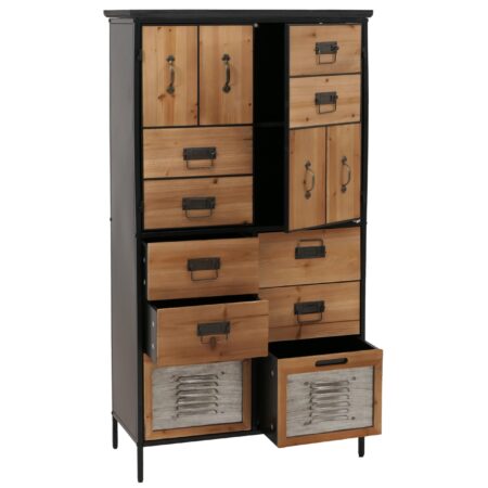 Apothekerkommode Highboard Schubladen Vintage Shabby-Look 136x73x35cm natur