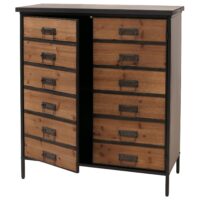 Apothekerkommode Highboard Schrank Staufächer Vintage Shabby-Look 94x80x35cm natur