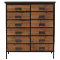 Apothekerkommode Highboard Schrank Staufächer Vintage Shabby-Look 94x80x35cm natur