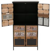 Apothekerkommode Highboard Schubladen Vintage Shabby-Look 136x73x35cm natur/blau/weiss