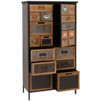 Apothekerkommode Highboard Schubladen Vintage Shabby-Look 136x73x35cm natur/bunt