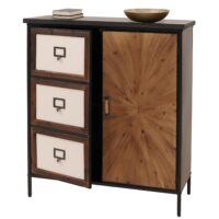Apothekerkommode Highboard Schrank Staufächer Vintage Shabby-Look 94x80x35cm natur hell